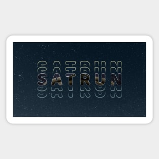 Typography Planet Saturn: Mini Solar System V02 Sticker